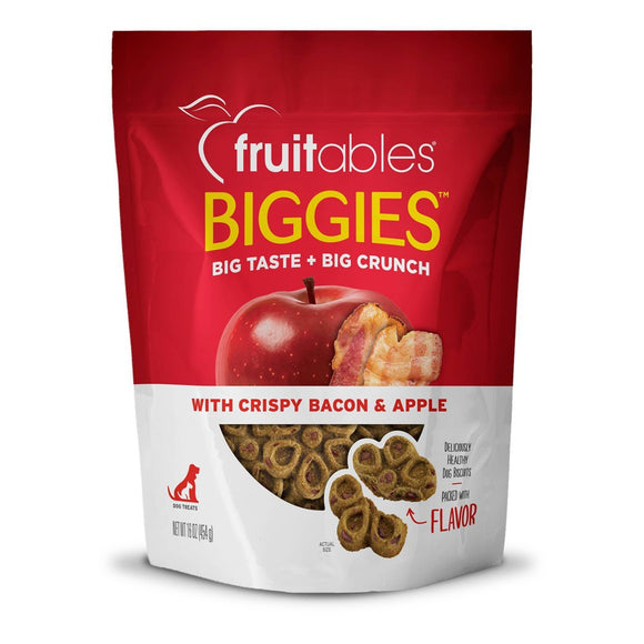 Fruitables Biggies Crispy Bacon & Apple Crunchy Dog Treats - 16oz