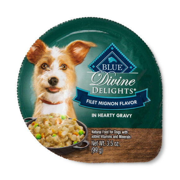 Blue Buffalo Divine Delight Filet Mignon in Gravy Pate Wet Dog Food, 3.5 oz Case of 12
