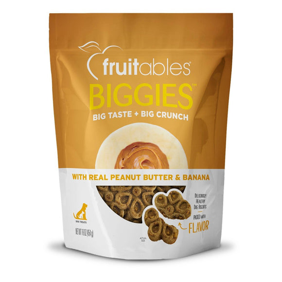 Fruitables Biggies Peanut Butter & Banana Crunchy Dog Treats - 16oz