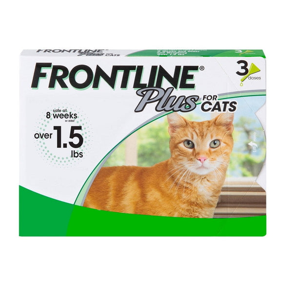 FRONTLINE Plus for Cats and Kittens (1.5 lbs and over) Flea and Tick Treatment  3 Doses