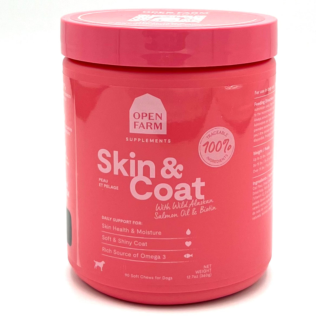 Open Farm Dog Suppliment Skin & Coat Chew 90ct