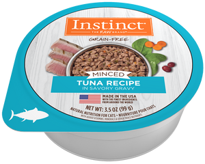 Instinct Grain Free Minced Recipe Natural Wet Cat Food Cups 3.5 oz Tuna Cup