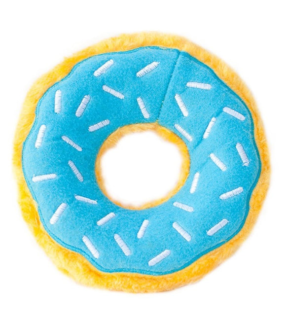 Zippy Paws Stuffing Free Donut Dog Toy  Blueberry