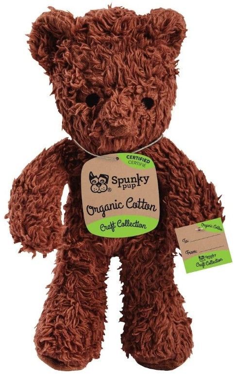Spunky Pup Organic Cotton Bear Dog Toy Medium
