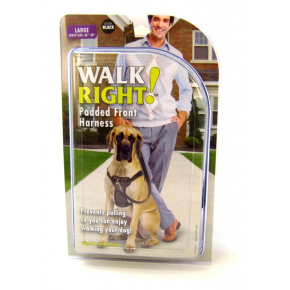 Walk Right Front Connected Dog Harness, Large, Black