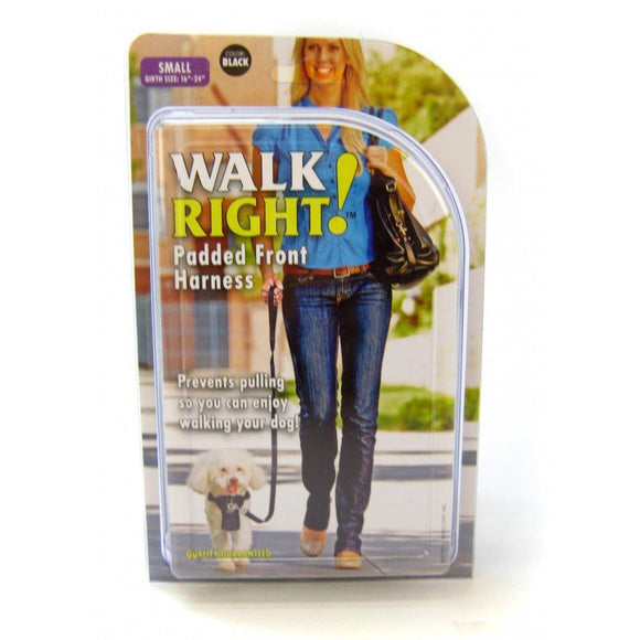 Walk Right Front Connected Dog Harness  Small  Black