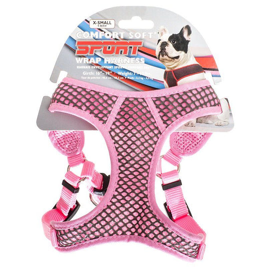 Coastal Pet Sport Wrap Adjustable Harness - Pink X-Small (Girth Size 16-19)