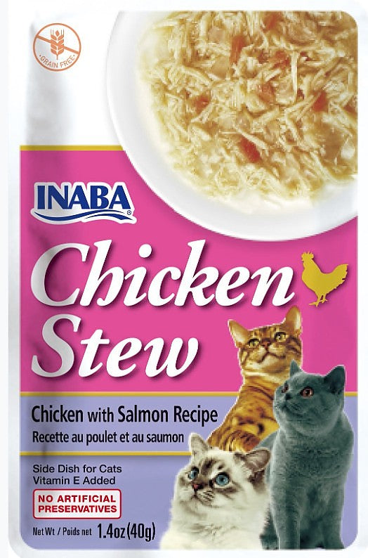 Inaba Chicken Stew Chicken with Salmon Recipe Side Dish for Cats 1.4oz Pouch