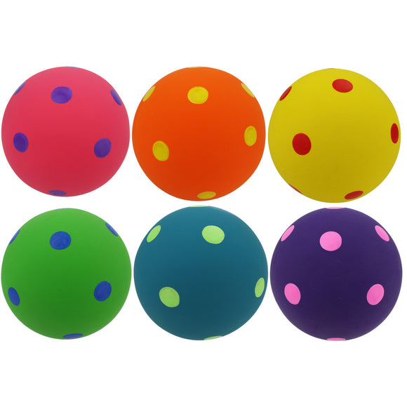 Multipet Polka-Dot Balls Plush Dog Toy Assorted Colors 4in