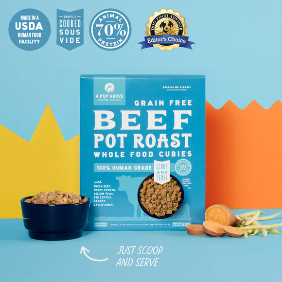 A Pup Above Freeze Dried Dog Food 2.5 oz  Beef Cubes