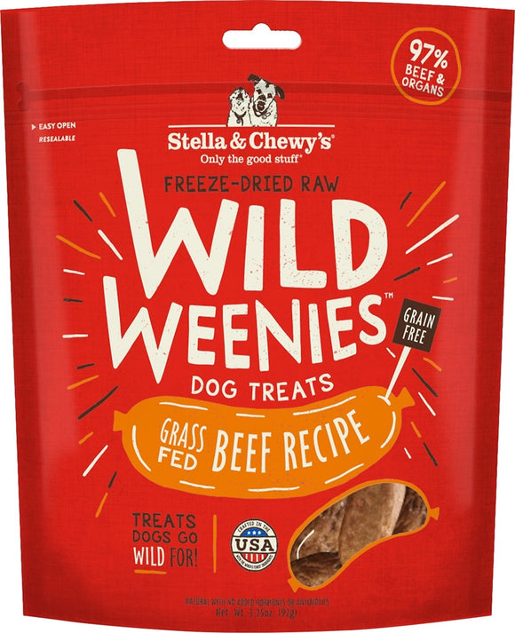 Stella & Chewy s Beef Wild Weenies Freeze-Dried Raw Dog Treats  3.25 oz.