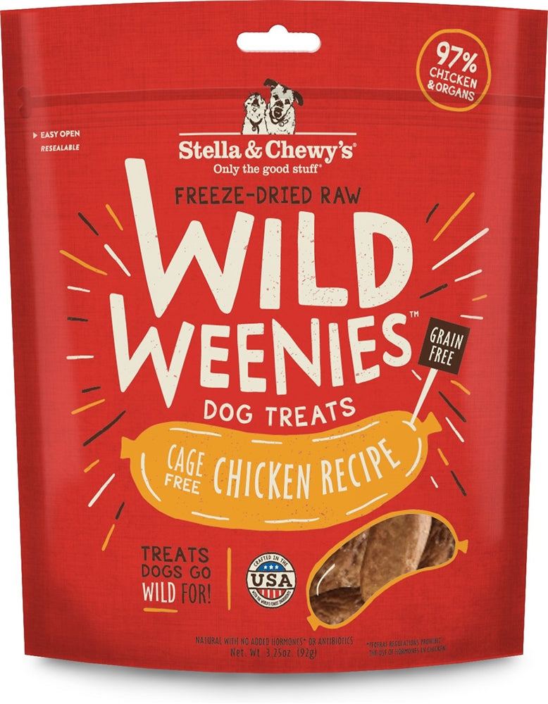 Stella & Chewy's Chicken Wild Weenies Freeze-Dried Raw Dog Treats, 3.25 oz.