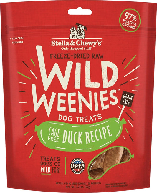 Stella & Chewy's Duck Wild Weenies Freeze-Dried Raw Dog Treats, 3.25 oz.