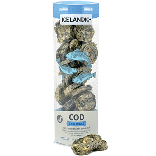 Icelandic 3 oz Cod Skin Rolls Tube Dog Treat