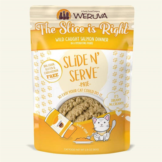 Weruva Pate 2.8oz Slide N Serve Pouch Cat food the Slice is Right
