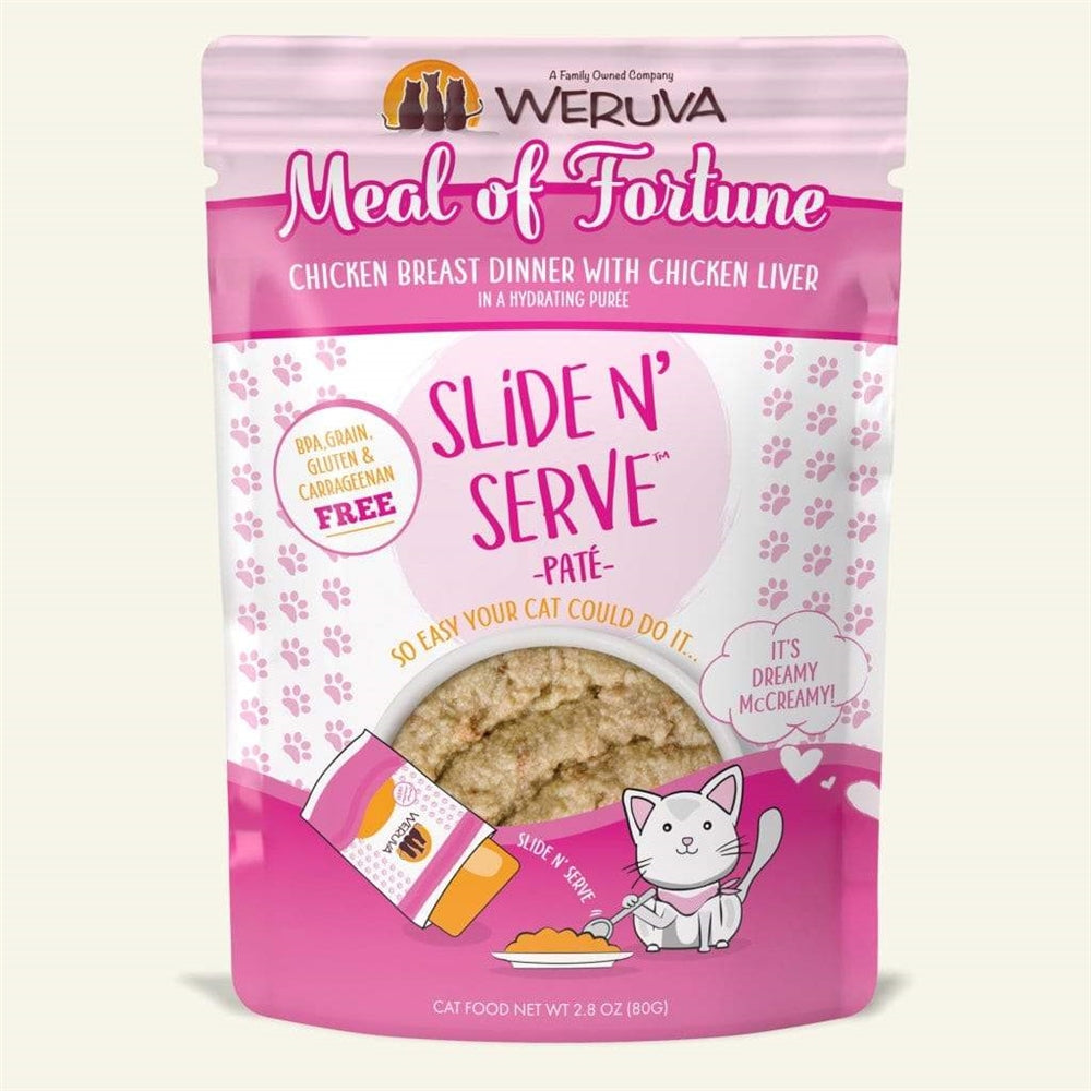 Weruva Pate 2.8oz Slide N Serve Pouch Cat food Meal of Fortune