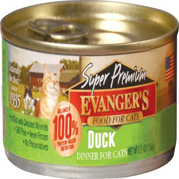 Evangers 5.5 oz Super Premium Duck Dinner Canned Cat Food