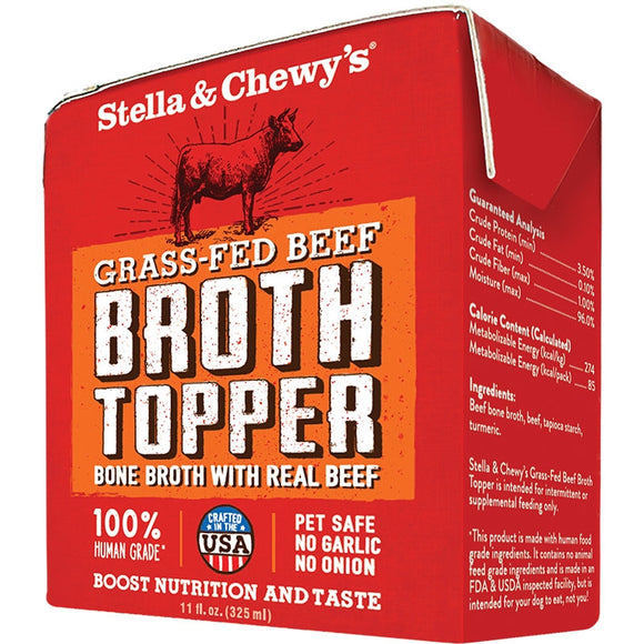 Stella & Chewy's 11 oz Dog Broth Topper Grass Fed Beef Wet Food