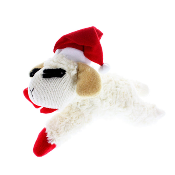 Multipet Holiday Standing Lamb Chop with Antlers Plush Dog Toy  Medium