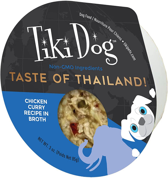 Tiki Dog Taste of the World Wet Dog Food Thailand Chicken 3oz Cup