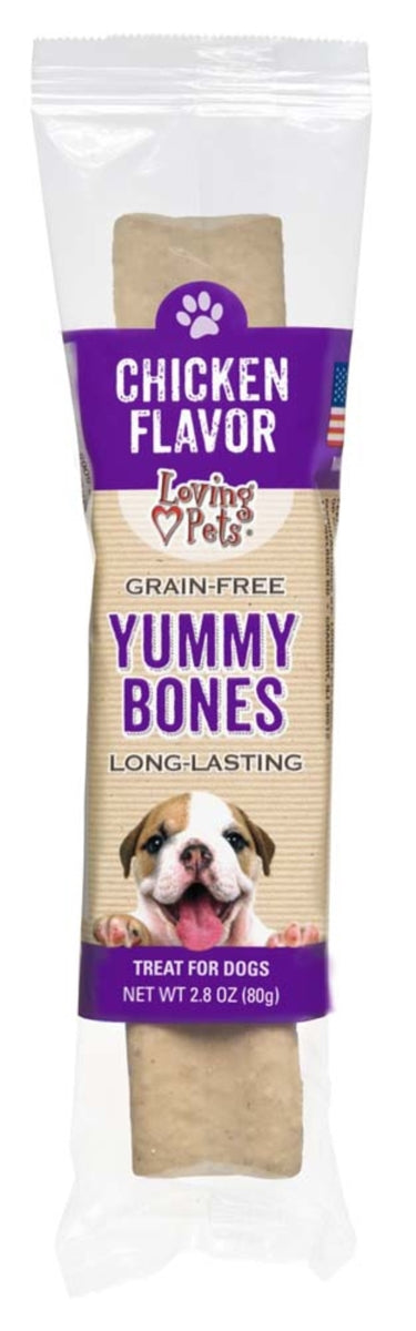 Loving Pets 2.8 oz Yummy Bone Chicken Flavor Filled & Wrapped Dog Treat