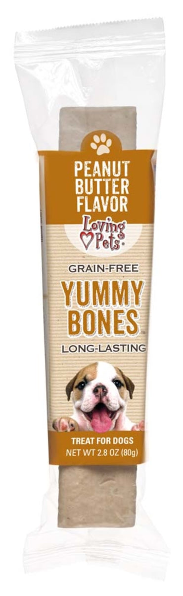Loving Pets 2.8 oz Yummy Bone Peanut Butter Flavor Filled & Wrapped Dog Treat