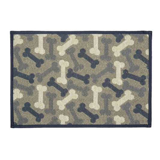 Loving Pets 842982075658 Bella Fashion Mats  Denim - Bones - One Size