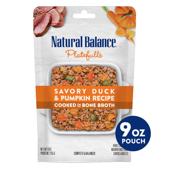 Natural Balance Platefulls Homestyle Savory Duck & Pumpkin Adult Grain-Free Wet Dog Food 9-oz