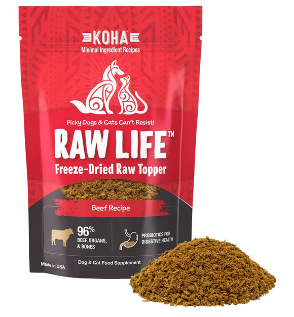 Koha Grain Free Raw Freeze Dried Topper Beef Dog & Cat Food - 8 oz