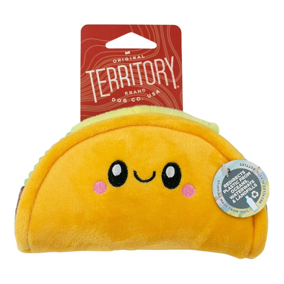 Territory 6 in. Plush Squeaker Dog Toy Taco
