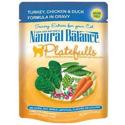 Natural Balance Indoor Platefuls Turkey/Chicken/Duck Cat Pouch, 3 oz