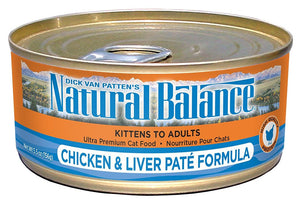 Natural Balance Chicken & Liver Paté Formula Wet Cat Food, 5.5-Ounce Can (Pack of 24)