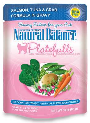 Dick Van Patten S Natural Balance Platefulls Salmon Tuna & Crab Formula In Gravy Cat Food 3Oz (Pack of 24)