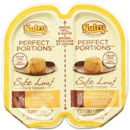 NUTRO PERFECT PORTIONS Pate Real Chicken and Shrimp Wet Cat Food Tray 2.65 Ounces
