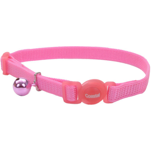 Safe Cat Adjustable Snag-Proof Nylon Breakaway Collar, Pink
