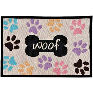 Bella Fashion Mats 12.75X19"-Woof With Multi Paws"