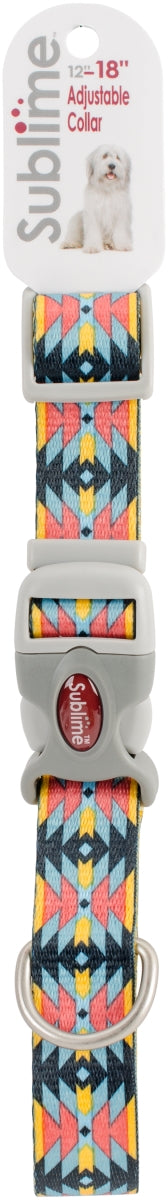 Sublime 1 Adjustable Dog Collar-Aztec W/Yellow Chevron