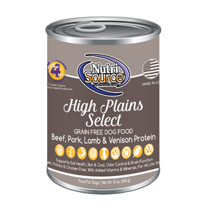 NutriSource Grain Free Canned High Plains Select Dog Food  13oz