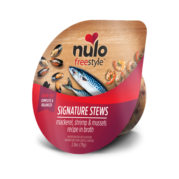 Nulo Freestyle 2.8oz Cat Food Stew Mackeral Shrim and Mussels