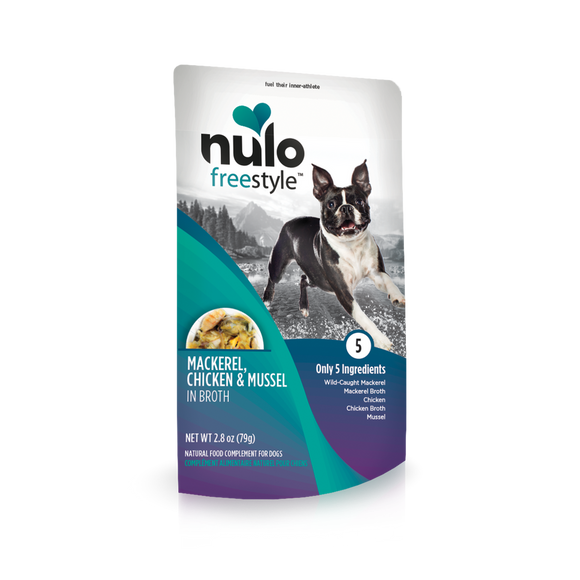 Nulo Freestyle Grain Free Dog Food Pouch 2.8oz Mackeral and Mussels