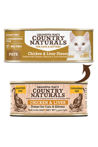 Grandma Mae's Country Naturals 5.5oz Grain Free Wet Cat food Chicken and Liver