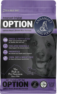 Annamaet Original Option Dog Food 24% pritein Salmon & Brown Rice 25lb