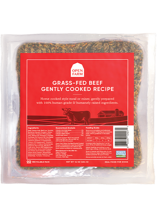 Open Farm Frozen Gently Cooked Dog Food 16oz Beef
