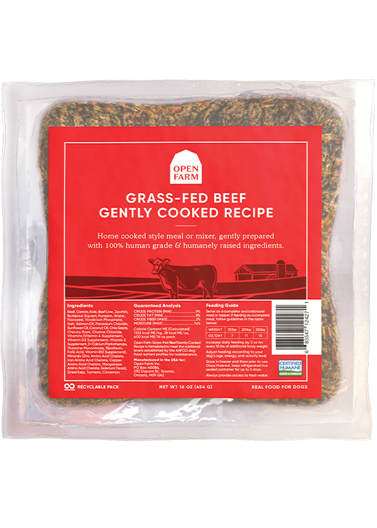 Open Farm Frozen Gently Cooked Dog Food 16oz Beef
