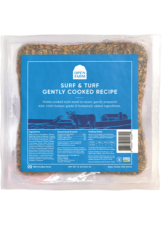 Open Farm Frozen Gently Cooked Dog Food 16oz Surf and Turf