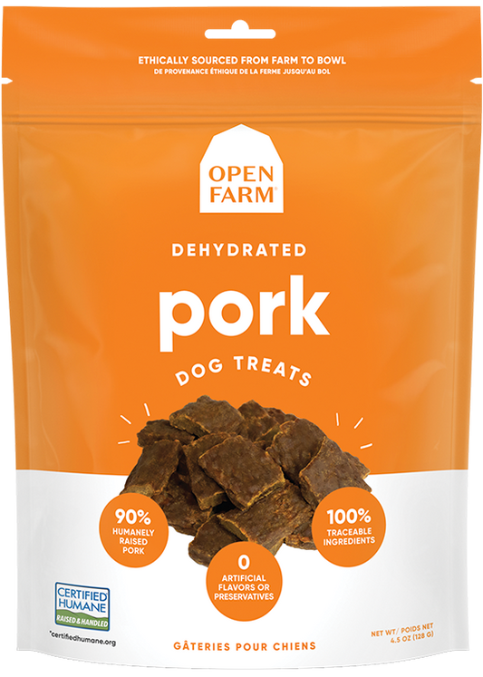 Open Farm Dehydrated Dog treats 4.5oz Pork
