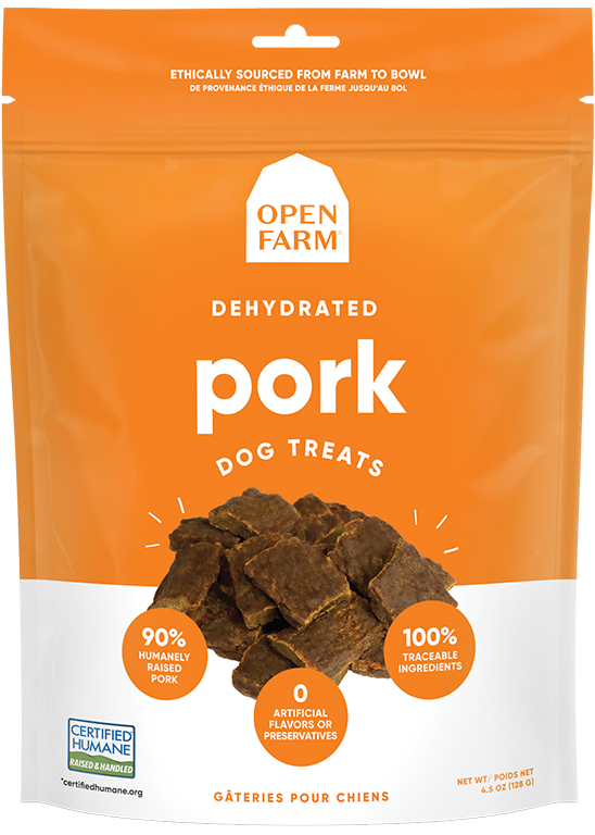 Open Farm Dehydrated Dog treats 4.5oz Pork