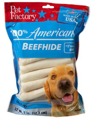 Pet Factory 100% American Beefhide 5in Chip Rolls Chews Dog Treat