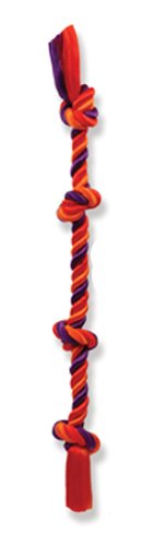 Mammoth Flossy Chews Cotton Blend 4 Knot Rope Tug Dog Toy in Multi