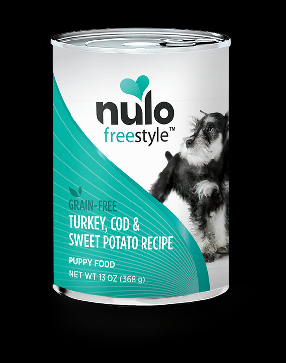 Nulo Puppy Grain Free Canned Wet Dog Food (Turkey Cod & Sweet Potato Recipe, 13